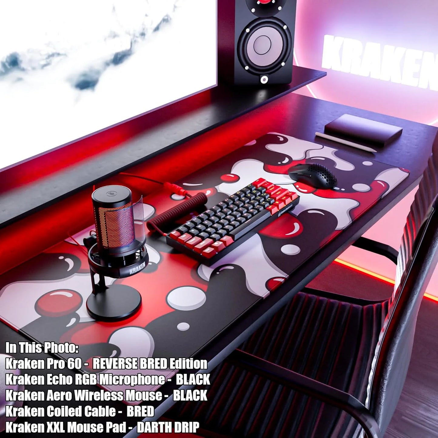 Large XXL Gaming Mouse Pad - Thick Artisan Desk Mat for Keyboard (Darth Drip)