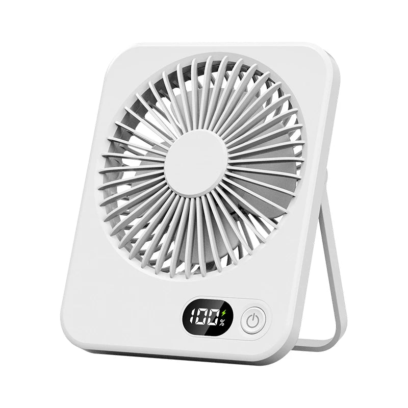 Rechargeable Mini Portable USB Desk Fan with 5 Speed Settings - Versatile Wall Mount and Hanging Design for Office, Camping, and Student Use