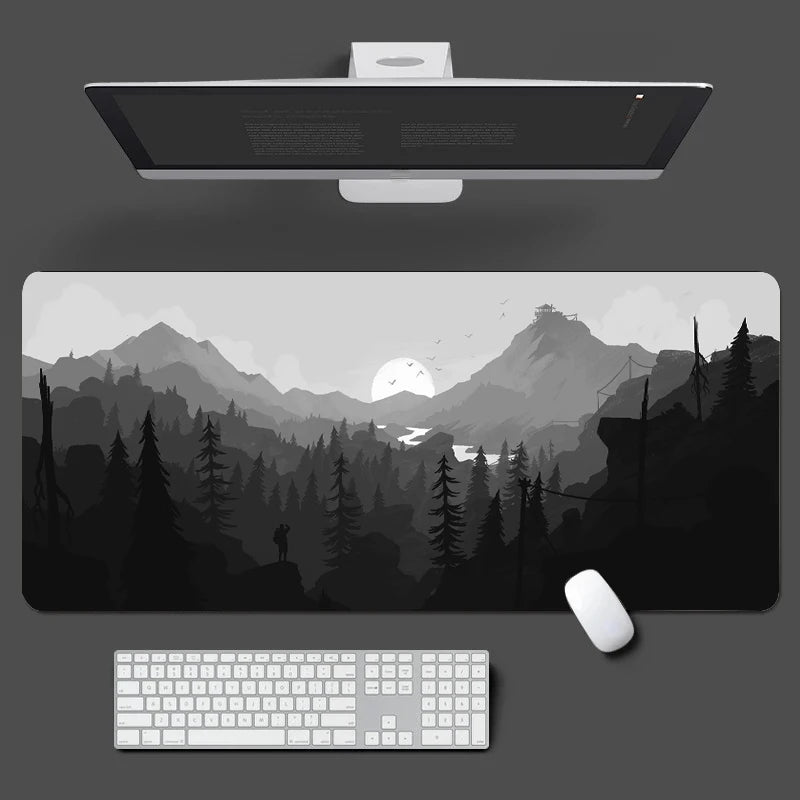 Extended Black Mountain Sunset Mouse Pad - Non-Slip Office Computer Mat