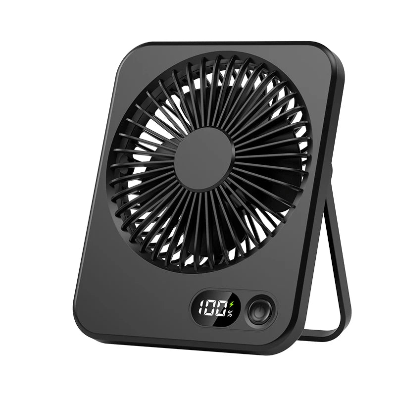 Rechargeable Mini Portable USB Desk Fan with 5 Speed Settings - Versatile Wall Mount and Hanging Design for Office, Camping, and Student Use