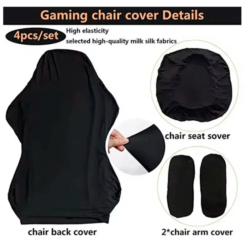 Universal Stretch Armchair Slipcovers for Office and Gaming Chairs - Soft Protective Covers for Rotating Lift Seats