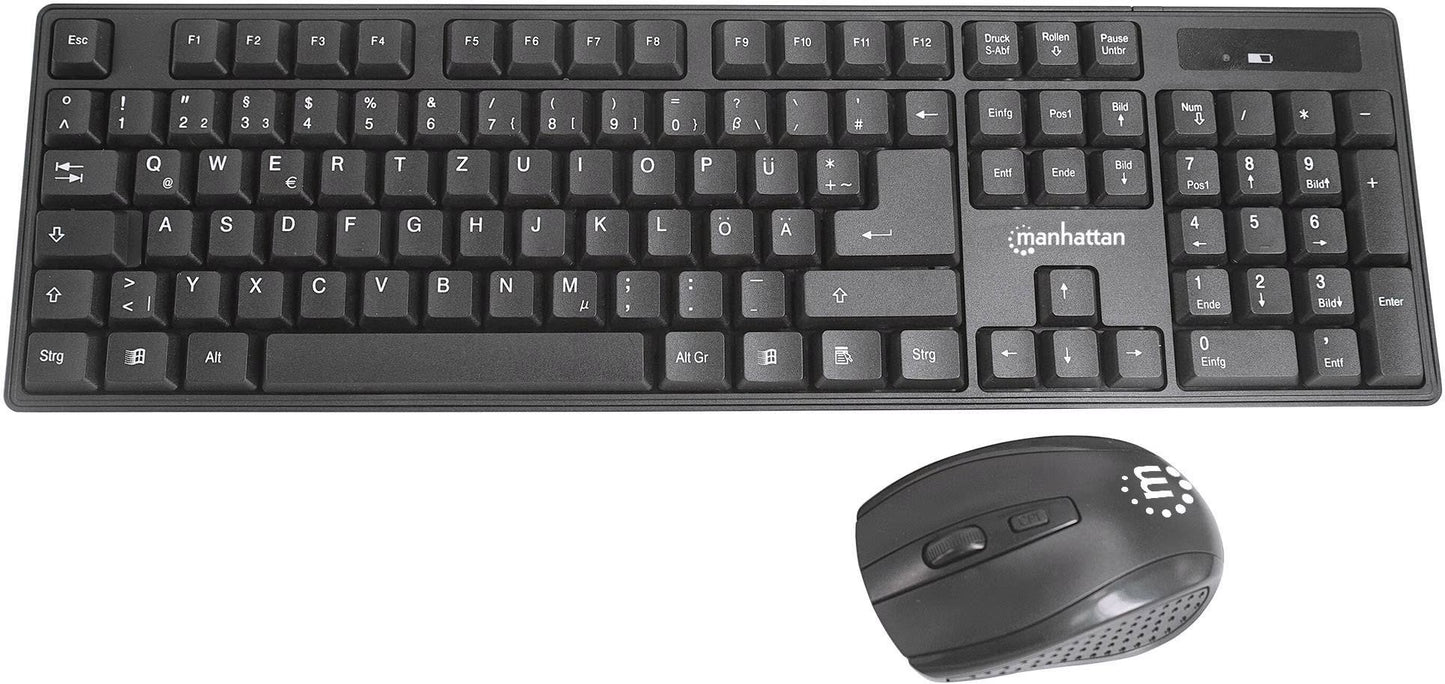 Wireless Keyboard and Mouse Combo - Full-Size USB Wireless Keyboard Mouse Set with 2.4Ghz Dongle for PC Computer Laptop - Compatible with Windows and Mac – 3 Year Warranty - Black 178990