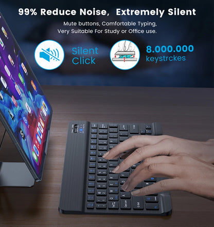 Rechargeable Mini Bluetooth Wireless Keyboard and Mouse Set for Phones and Tablets  Compatible with Android, iOS, Windows XP, and Laptops