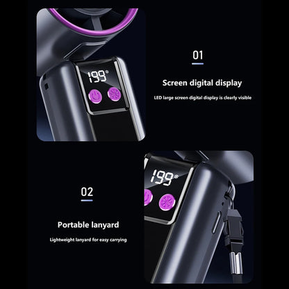 High-Speed Portable Cooling Fan with USB Charging and Digital Display