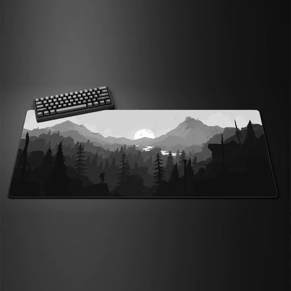 Extended Black Mountain Sunset Mouse Pad - Non-Slip Office Computer Mat