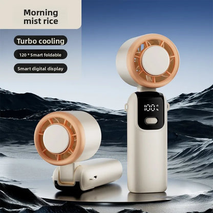 Rechargeable Portable Desk Fan with Ultra Quiet Operation and Strong Airflow, Foldable Handheld Design, 90° Adjustable USB Fan for Office and Travel Use