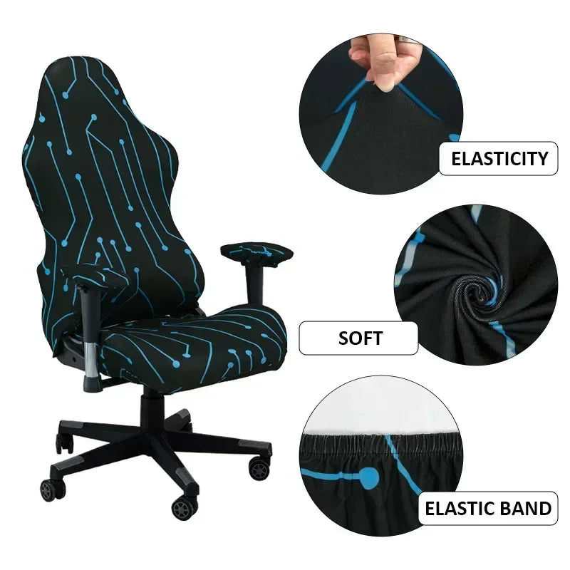 Universal Stretch Armchair Slipcovers for Office and Gaming Chairs - Soft Protective Covers for Rotating Lift Seats