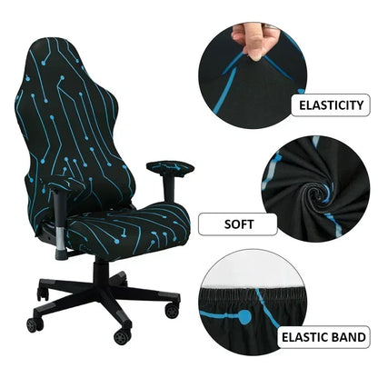 Universal Stretch Armchair Slipcovers for Office and Gaming Chairs - Soft Protective Covers for Rotating Lift Seats