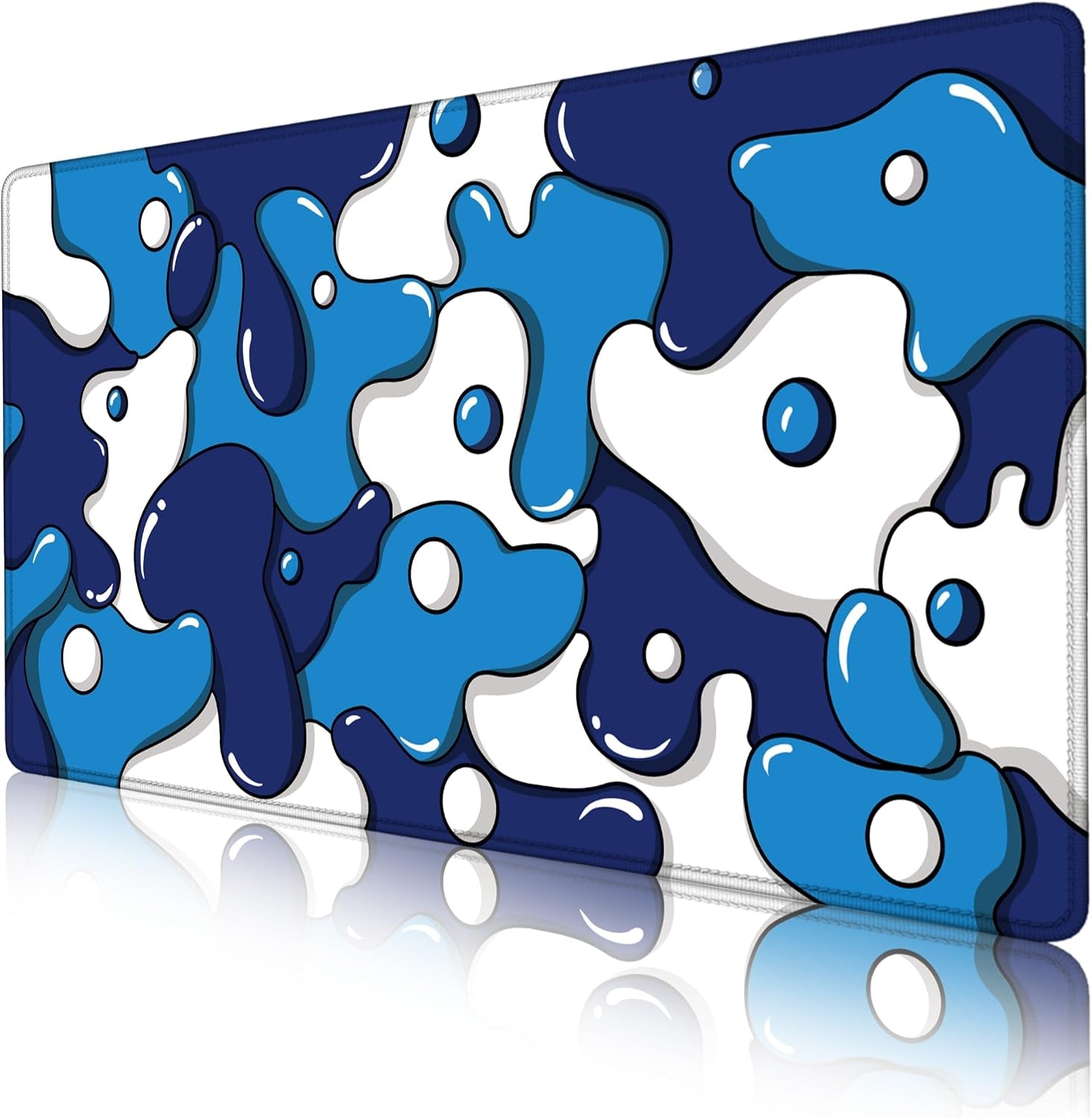 Large Waterproof Non-Slip Gaming Mouse Pad with Black Spotted Dog Design (47.2" x 23.6", 3mm Thickness)