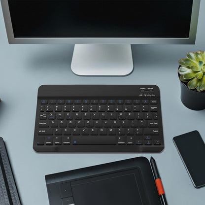 Rechargeable Bluetooth Keyboard and Mouse Combo, Universal Ultra-Slim Wireless Keyboard Mouse Set for Android Windows Ipad Iphone Samsung Tablet Portable Compact Keyboard Set (Black)