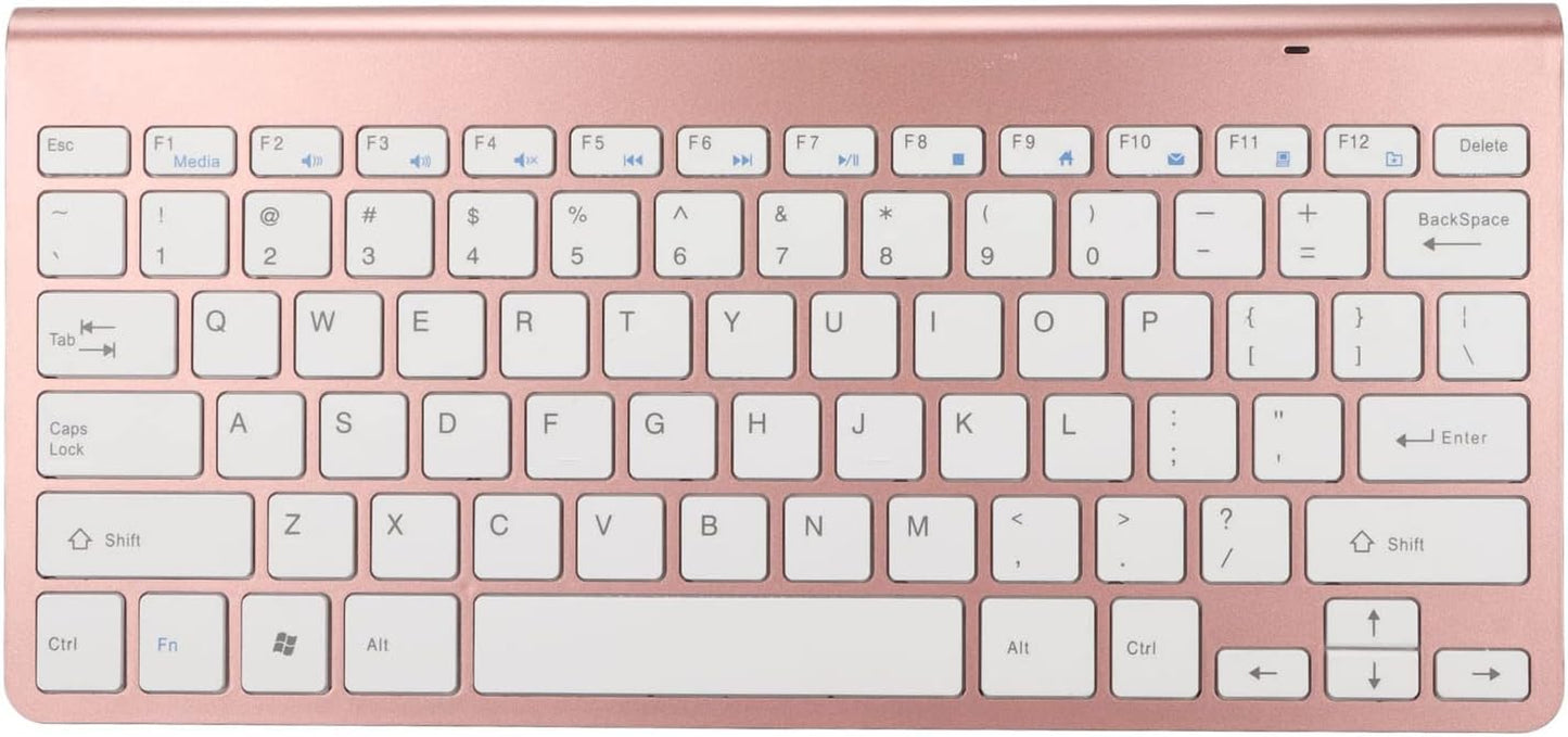 Keyboard Mouse Set 2.4G USB Thin Ergonomic Mute for Computer (Rose Gold)