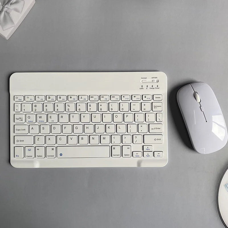 Wireless Bluetooth Keyboard and Mouse Set with Rechargeable Functionality for Laptops and Tablets - Compatible with iPad, Samsung, iOS, Android, and Windows - Available in Green, White, Black, and Pink (Model L1)