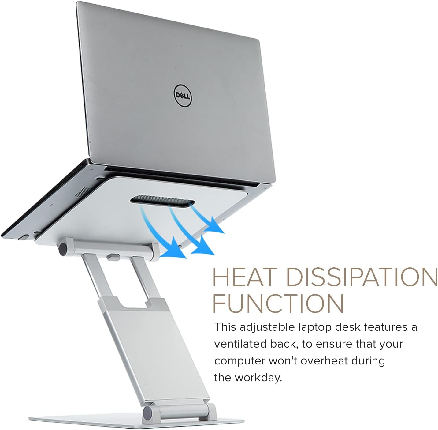 E3 Lift — Ergonomic Laptop Stand for Desk, Adjustable Height 2" to 20" — Laptop Riser Portable Laptop Stand for Laptop — Standing Desk Converter for Macbook 10"-17" Laptops (Blue)