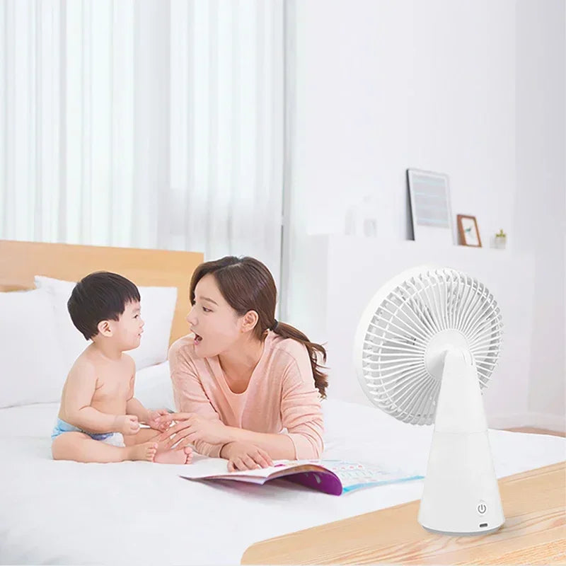 Rechargeable USB Mini Desk Fan - Portable Cordless Electric Cooling Solution for Students and Office Use