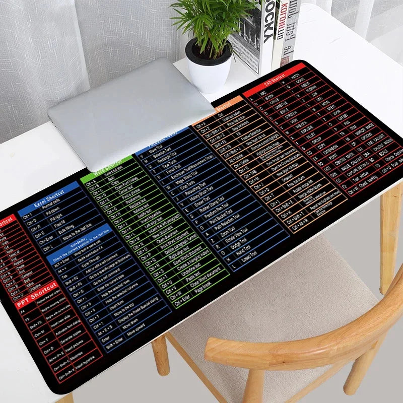 Executive Mouse Pad for Office Applications with Windows Shortcuts - Oversized Desk Mat Featuring Excel, Word, and PowerPoint Shortcuts