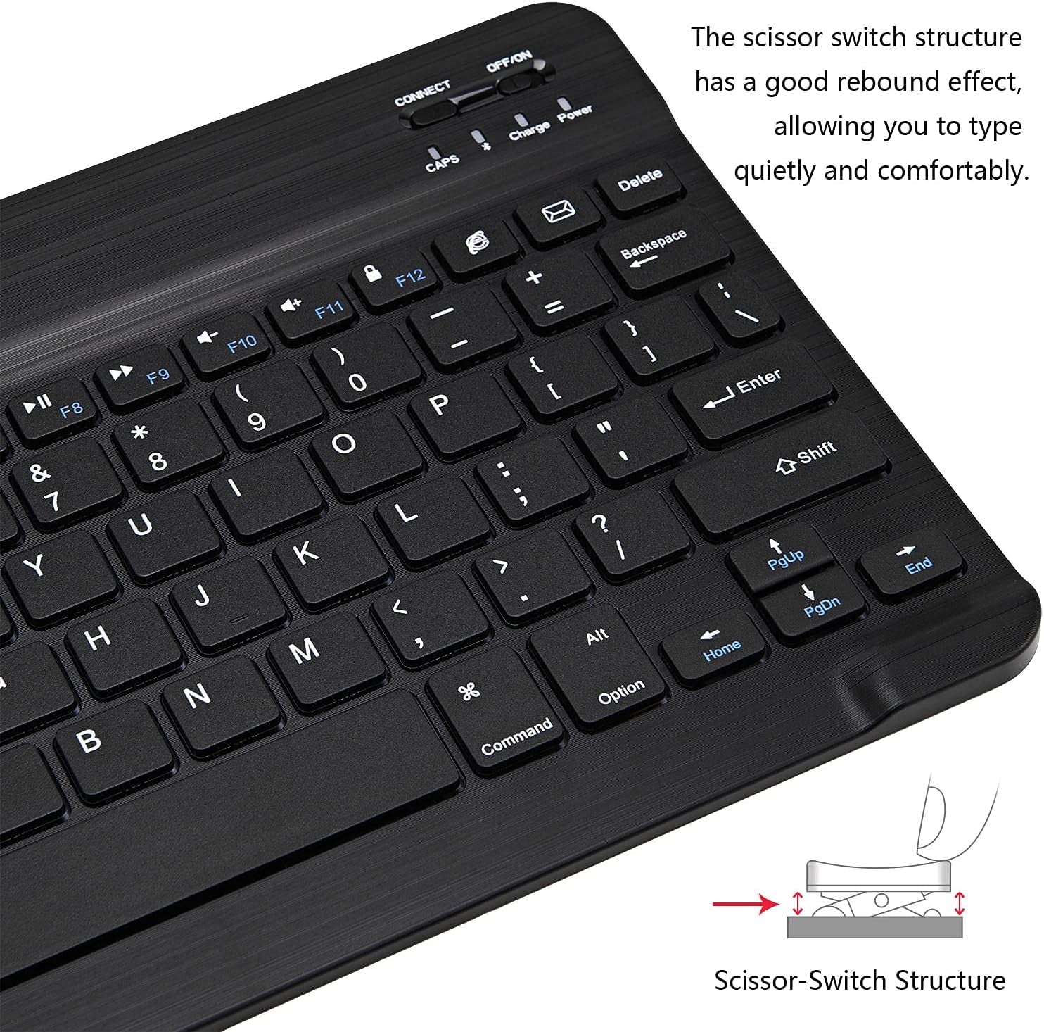 Ultra-Slim Bluetooth Keyboard and Mouse Combo Rechargeable Portable Wireless Keyboard Mouse Set for Apple Ipad Iphone Ipados/Ios 13 and above Samsung Tablet Phone Smartphone Android (Black)