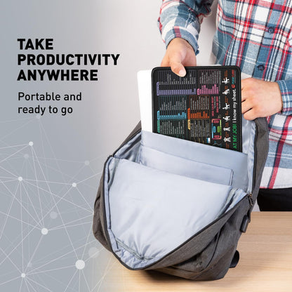 Excel Shortcut Mouse Pad with Windows, Word, and PowerPoint Shortcuts - Compact Non-Slip Stitched Desk Pad for Enhanced Gaming and Workstation Performance