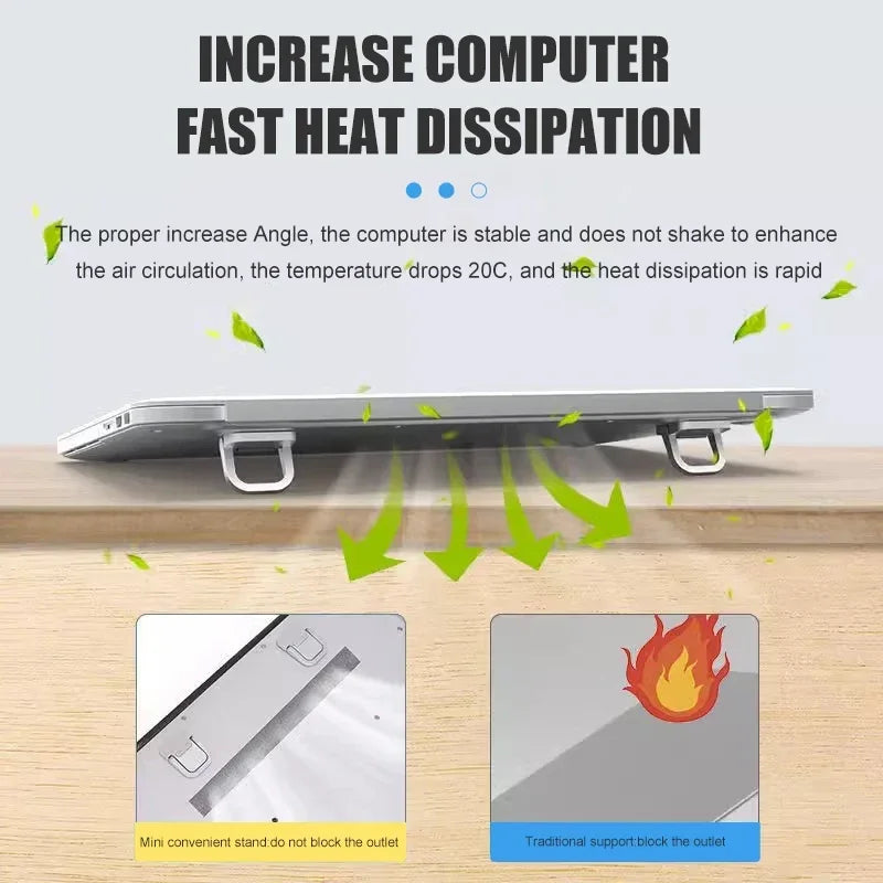 Laptop Stand Set - Aluminum Portable Riser for Computer and Notebook Keyboards (2 Pieces)