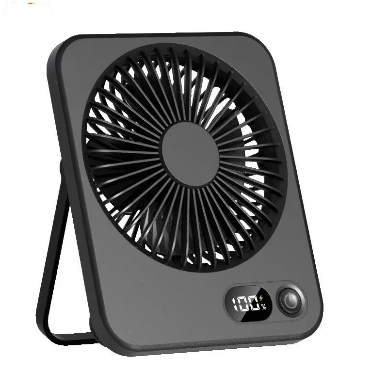 USB Rechargeable Portable Desk Fan with 180° Tilt, Folding Design, Power Display, 5 Speed Settings, and Ultra Quiet Operation