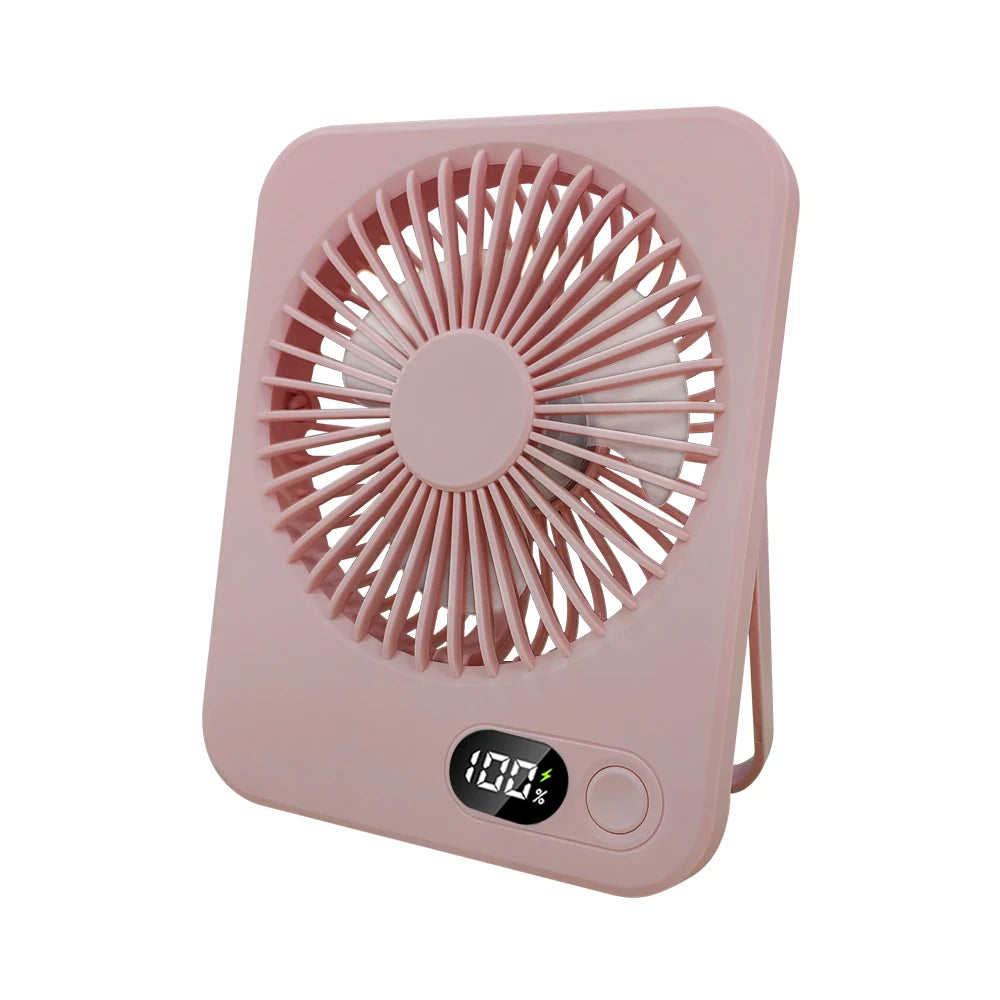 Rechargeable Mini Portable USB Desk Fan with 5 Speed Settings - Versatile Wall Mount and Hanging Design for Office, Camping, and Student Use