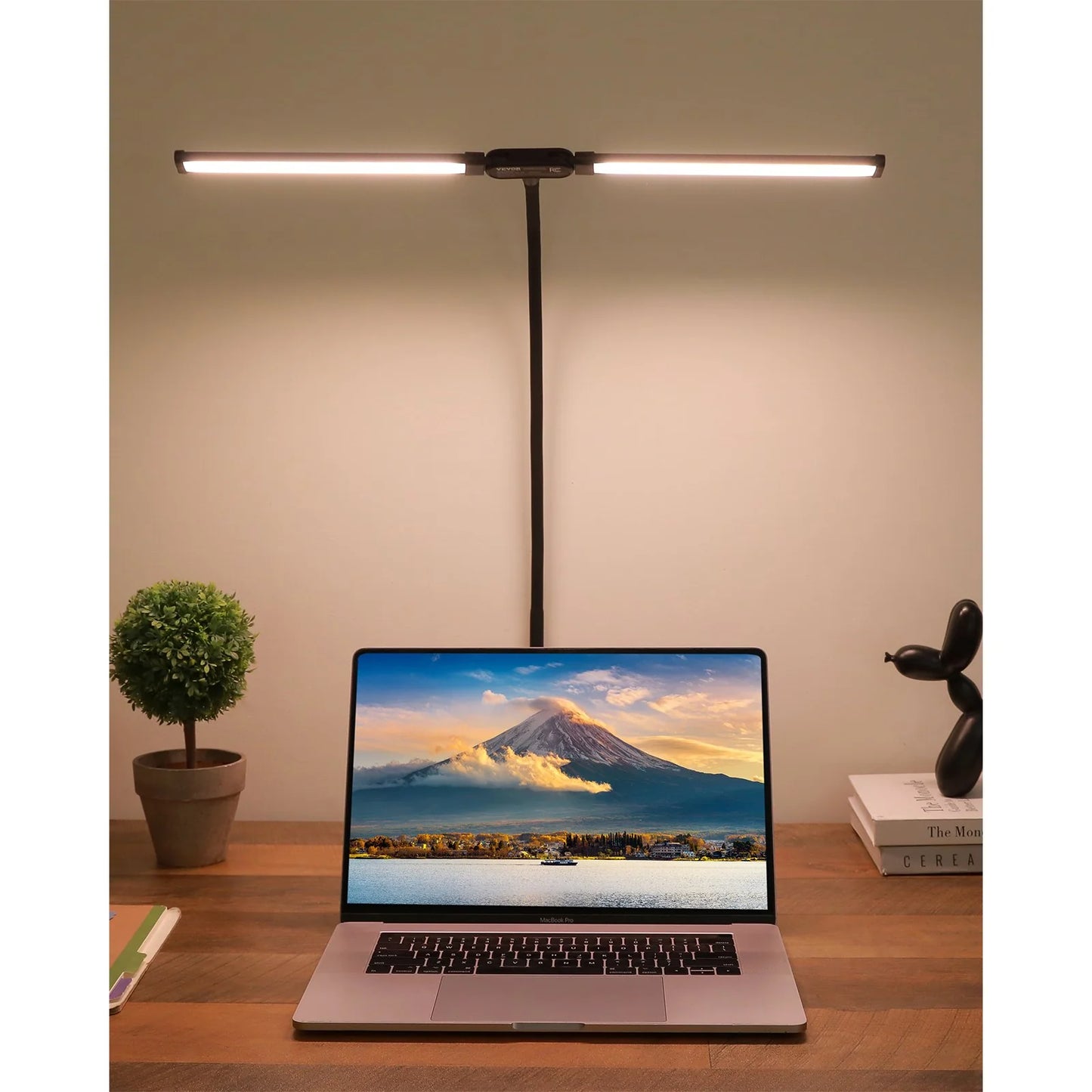 Professional LED Desk Lamp with Dual Adjustable Gooseneck and Clamp Design