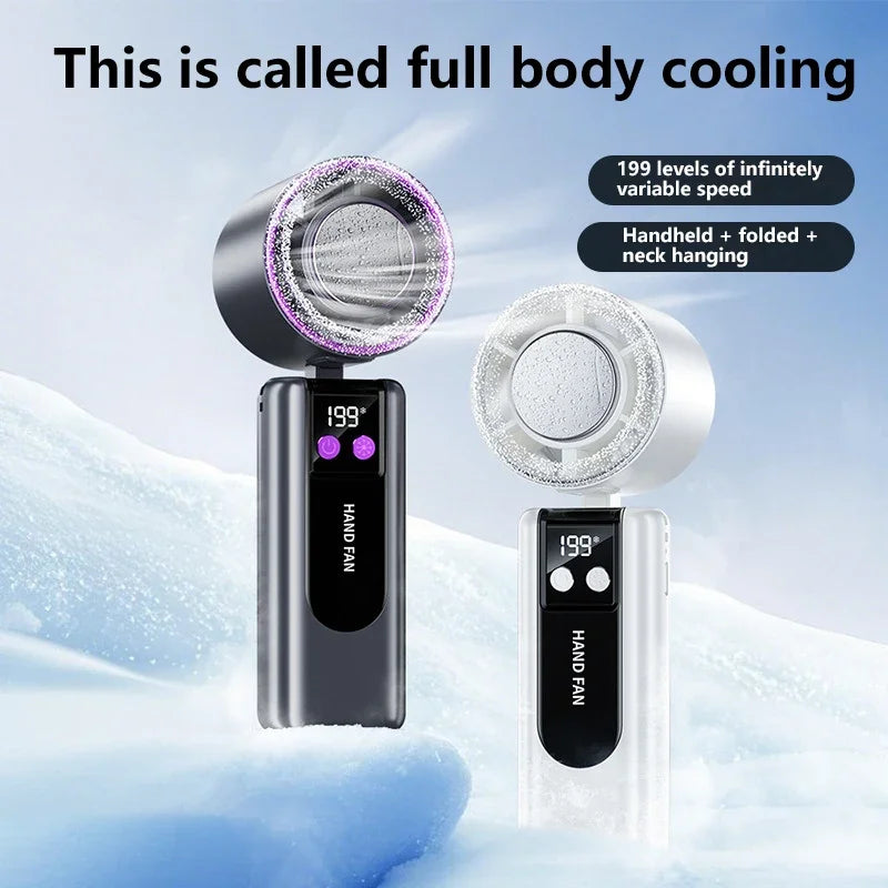 High-Speed Portable Cooling Fan with USB Charging and Digital Display