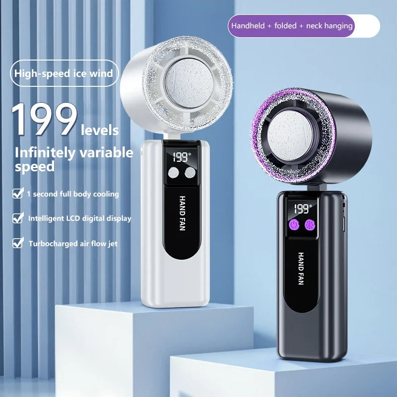 High-Speed Portable Cooling Fan with USB Charging and Digital Display