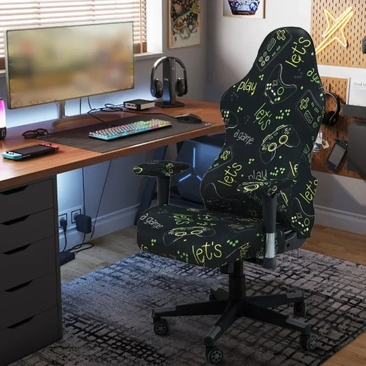 Universal Stretch Armchair Slipcovers for Office and Gaming Chairs - Soft Protective Covers for Rotating Lift Seats