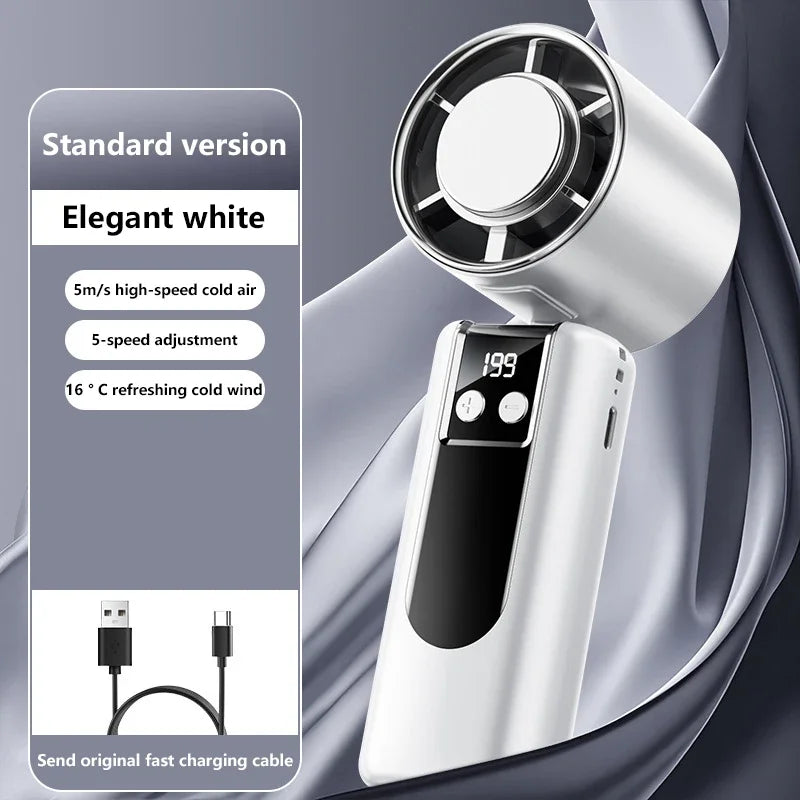 High-Speed Portable Cooling Fan with USB Charging and Digital Display
