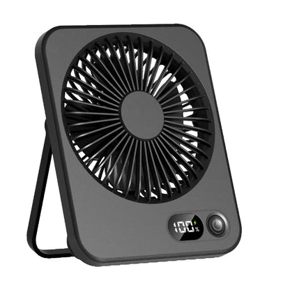 USB Rechargeable Portable Desk Fan with 180° Tilt, Folding Design, Power Display, 5 Speed Settings, and Ultra Quiet Operation