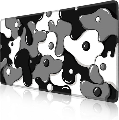 Large Waterproof Non-Slip Gaming Mouse Pad with Black Spotted Dog Design (47.2" x 23.6", 3mm Thickness)