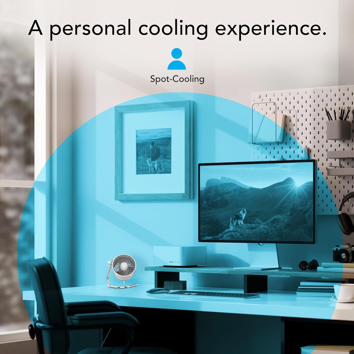 Pivot Personal Air Circulator, Portable, Desk Fan, Electric, Ice White