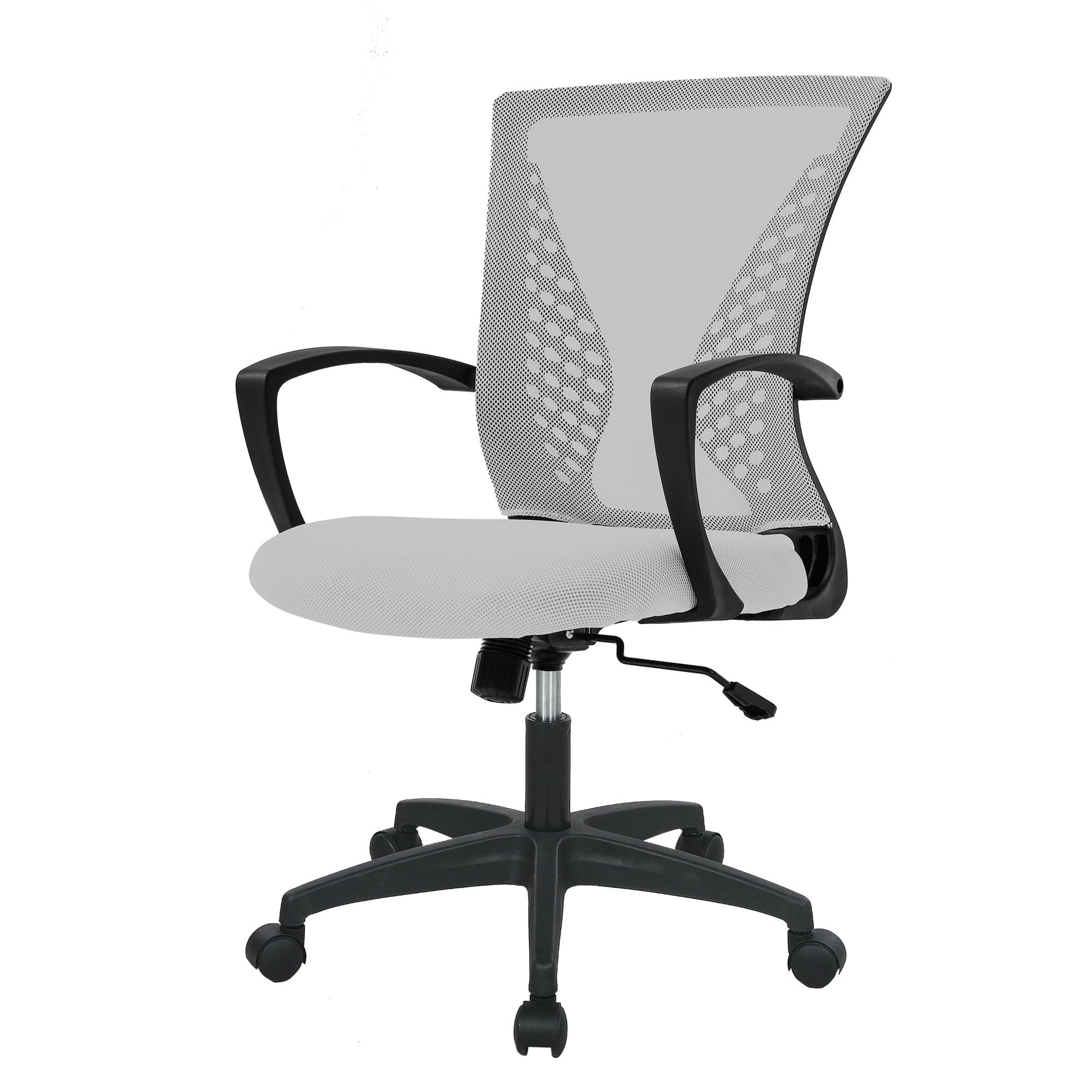 Ergonomic Office Chair Featuring Lumbar Support, Adjustable Height, and Swivel Casters in Grey, Single Unit