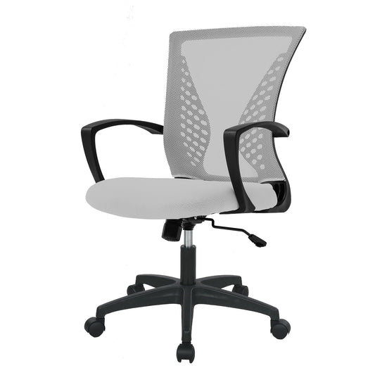 Ergonomic Office Chair Featuring Lumbar Support, Adjustable Height, and Swivel Casters in Grey, Single Unit