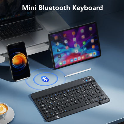 Rechargeable Mini Bluetooth Wireless Keyboard and Mouse Set for Phones and Tablets  Compatible with Android, iOS, Windows XP, and Laptops