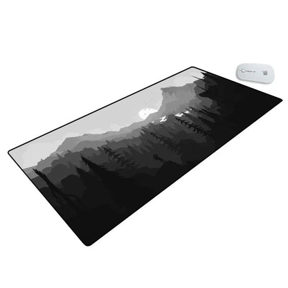 Extended Black Mountain Sunset Mouse Pad - Non-Slip Office Computer Mat