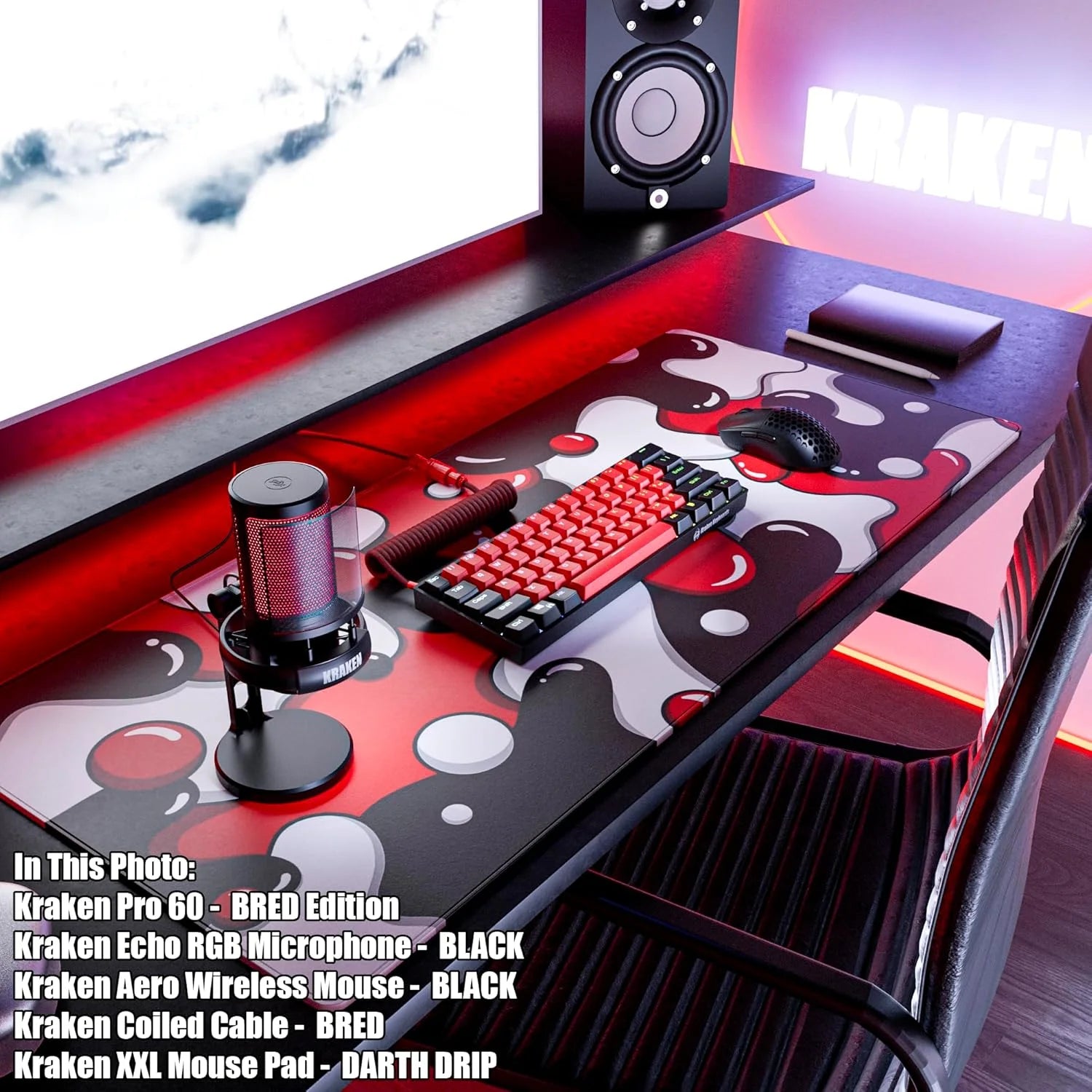 Large XXL Gaming Mouse Pad - Thick Artisan Desk Mat for Keyboard (Darth Drip)