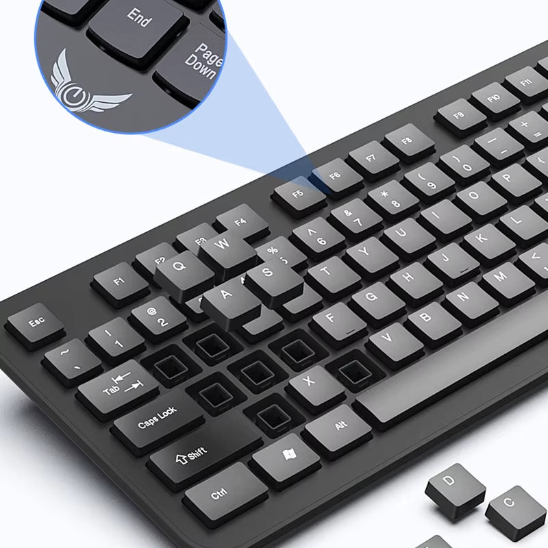 2.4GHz Wireless Keyboard and Mouse Set - Gaming Keyboard and Mouse Kit for Tablets, Android TV Boxes, Laptops, and PCs - Office Accessories