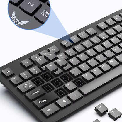 2.4GHz Wireless Keyboard and Mouse Set - Gaming Keyboard and Mouse Kit for Tablets, Android TV Boxes, Laptops, and PCs - Office Accessories