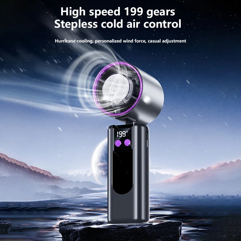 High-Speed Portable Cooling Fan with USB Charging and Digital Display