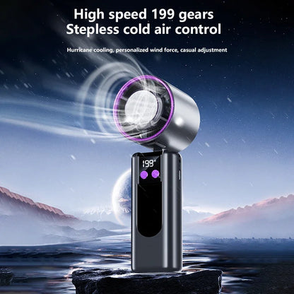 High-Speed Portable Cooling Fan with USB Charging and Digital Display