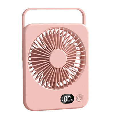 USB Rechargeable Portable Desk Fan with 180° Tilt, Folding Design, Power Display, 5 Speed Settings, and Ultra Quiet Operation