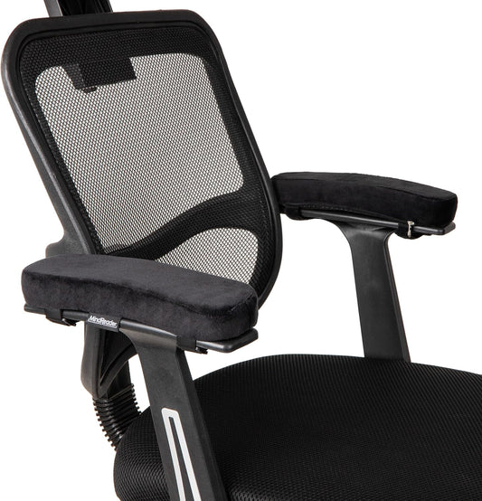 Air-Cloud Memory Foam Armrest Cushions for Office and Gaming Chairs, Elbow Support with Removable Washable Cover, Black