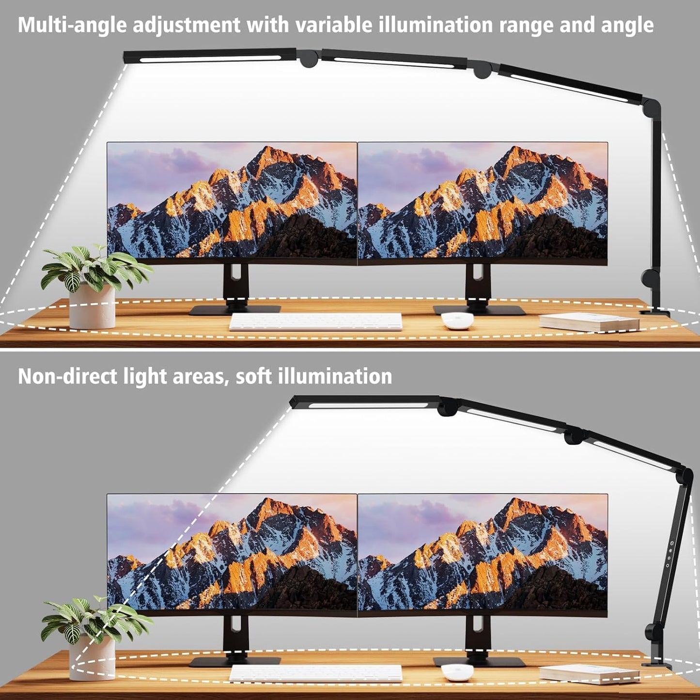 Professional LED Desk Lamp with Clamp, Eye-Caring Architect Design, Adjustable Swing Arm, Dimmable and Color Temperature Control for Office and Home Use