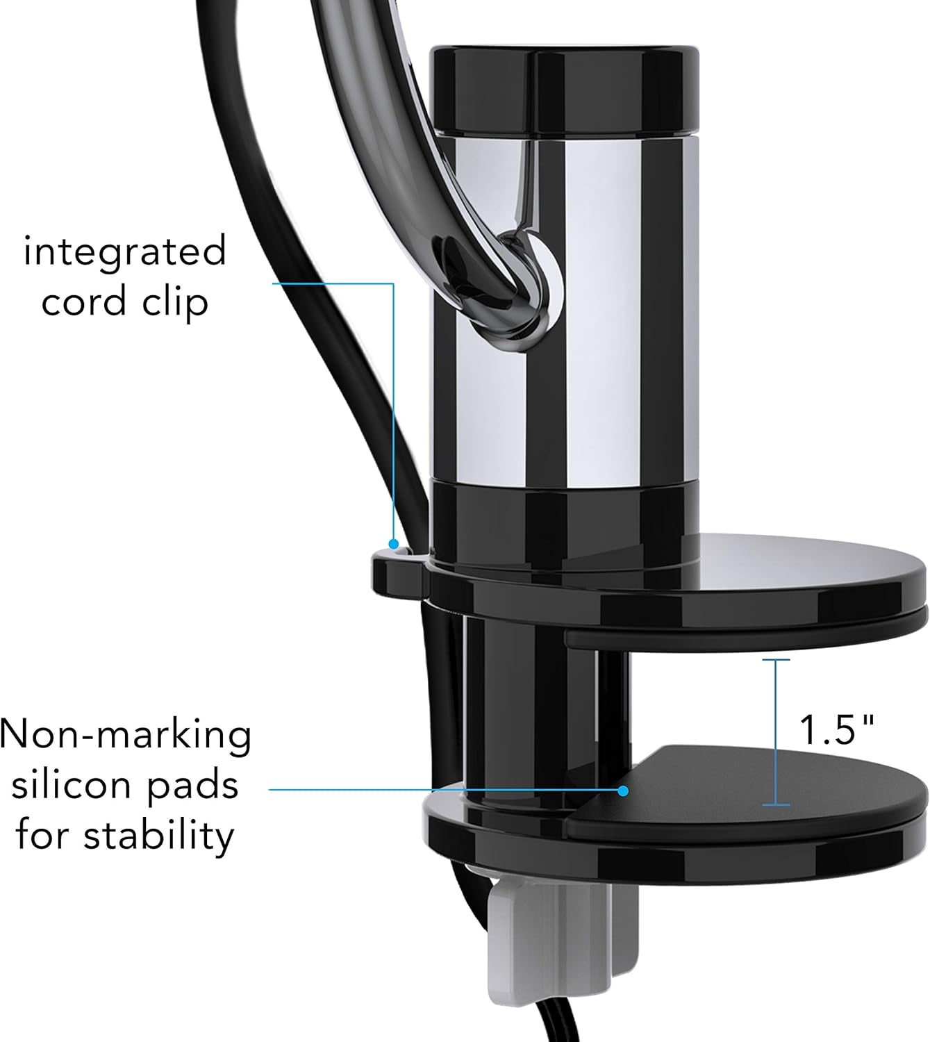 Pivot Clip Personal Air Circulator, 3-Speed, Portable Desk Fan with Multi-Surface Clip, 360-Degree Adjustable Axis, 9 in Tall, 4 in Diameter, Whisper Quiet, Black