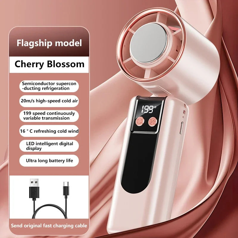 High-Speed Portable Cooling Fan with USB Charging and Digital Display