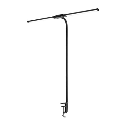 Professional LED Desk Lamp with Dual Adjustable Gooseneck and Clamp Design
