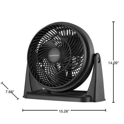 11 In. 3 Speed Portable Desk Fan in Black