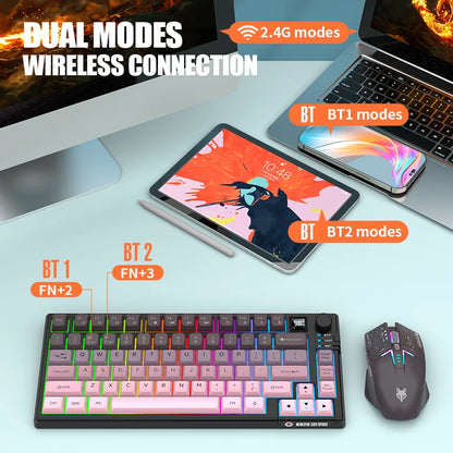 K920 Bluetooth Wireless Keyboard and Mouse Combo - Dual Mode USB Rechargeable for Laptop, Home Office, and Gaming
