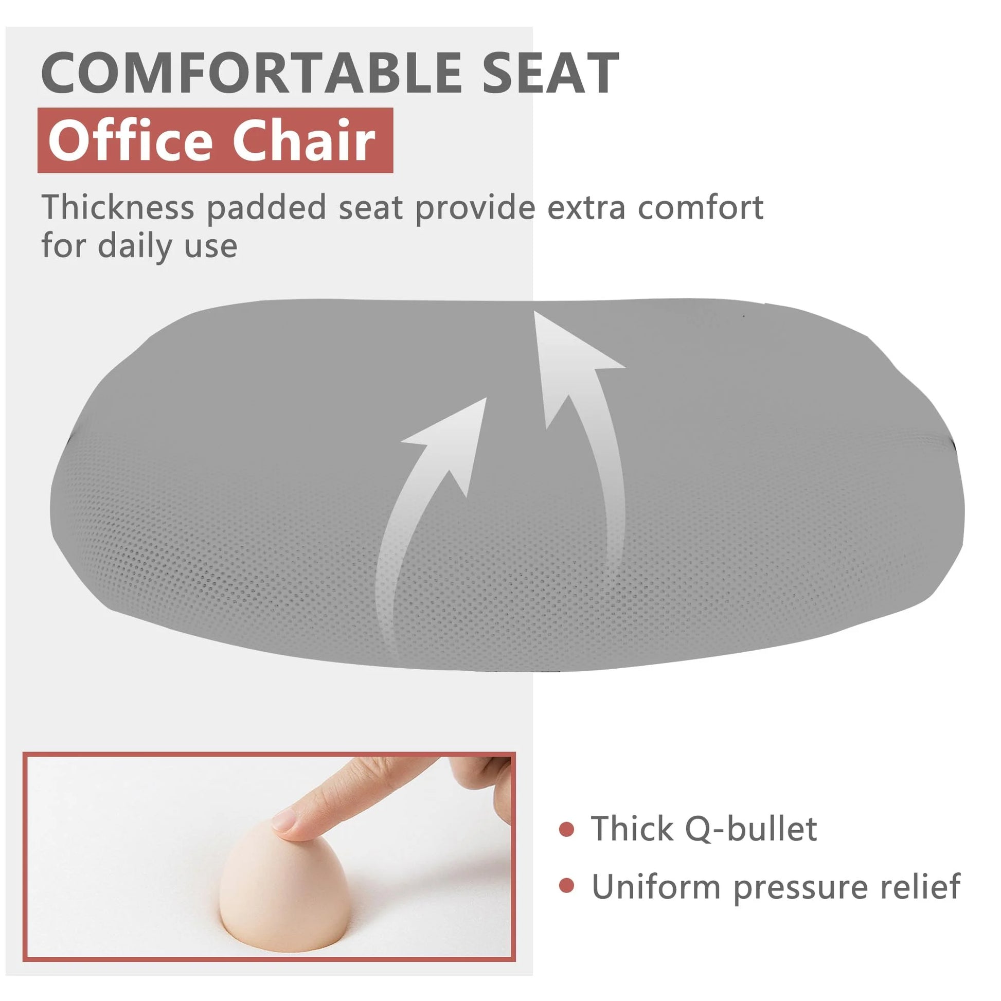 Ergonomic Office Chair Featuring Lumbar Support, Adjustable Height, and Swivel Casters in Grey, Single Unit